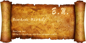 Bontos Mirkó névjegykártya